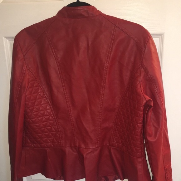NY&C Red & Gold Faux Leather Jacket NWT - Picture 2 of 8